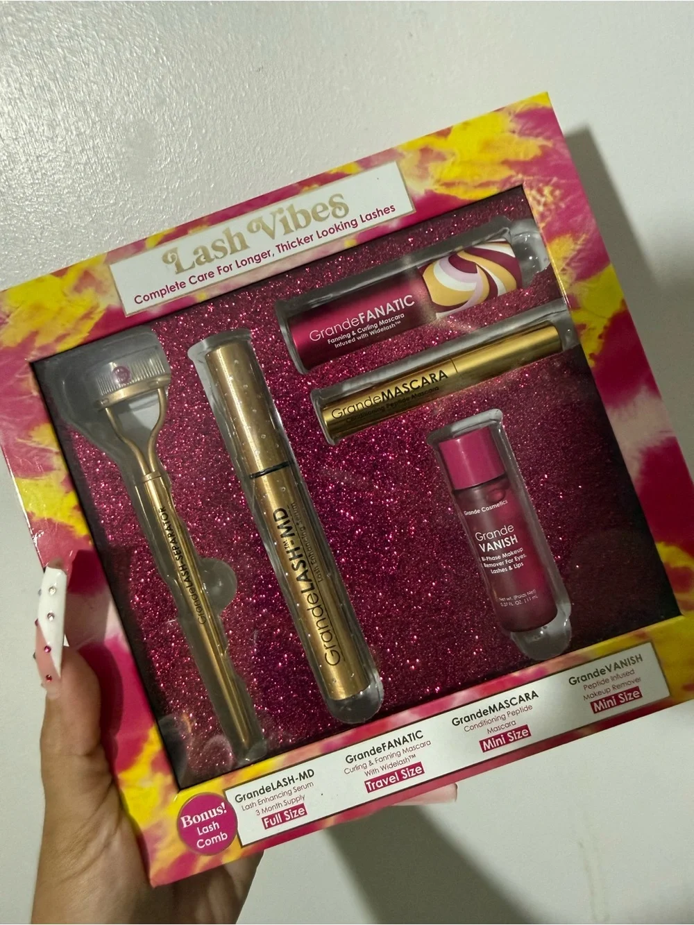 Grande Cosmetics Lash Vibes Pink Lash & Mascara Set